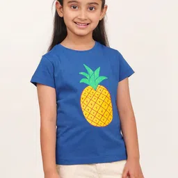 Campana Girls Graphic Printed Round Neck Cotton T-shirt image 1