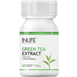 INLIFE Green Tea Extract (500mg),  60 veggie capsule(s)  Unflavoured -image-70
