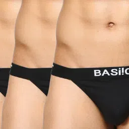 BASIICS by La Intimo Black Comfort Fit Solid Briefs (Pack of 3)-picture-19