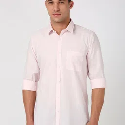 Peter England Casuals Men Spread Collar Solid Polycotton Slim Fit Casual Shirt-picture-23