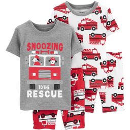 Carter's 4-Piece Firetruck 100% Snug Fit Cotton PJs - Multicolour-picture-1