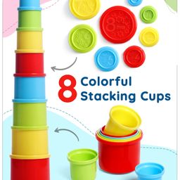 Babyhug Stacking Cups with Shapes, Colors & Number Recognition- 8 Pieces-image-30