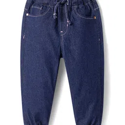 Babyhug Full Length Washed Denim Jeans With Stretch - Navy Blue-picture-37