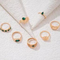 Arzonai Boho Bold Trending Modern Rings Set image 2