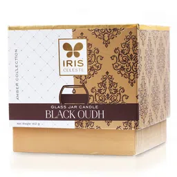 Iris Celeste Fragrance Black Oudh Variant Madhina Star Amber Collection Matka Candle - 145 g image 4