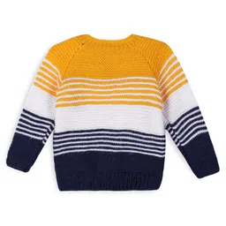 Windrop Solutions Full Sleeves Striped Crocheted Sweater With Coordinating Pajama Set - Multi Colour image 5