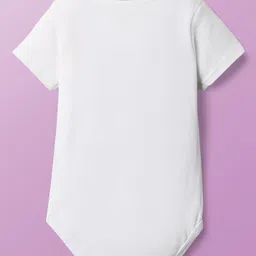 Babyoye 100% Cotton Knit Half Sleeves Onesies with Stripe Design Polka Dot Heart Butterfly & Rainbow Print Pack of 7 - Multicolor image 5