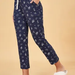 Dreamz by Pantaloons Navy Cotton Printed Pyjamas image 3