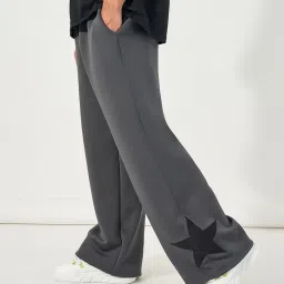 Styli Grey Polyester Relaxed Fit Solid Trackpant image 3
