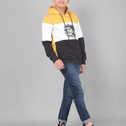 Crimsoune Club Kids Multicolor Color Block Full Sleeves Sweatshirt image 3