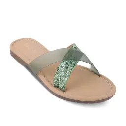 Tresmode Women's Green Cross Strap Sandals-picture-27