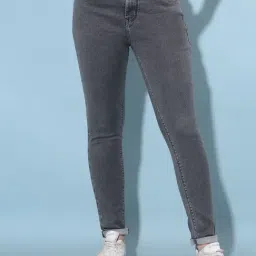 Crimsoune Club Black Blended Skinny Fit Mid Rise Jeans-image-82
