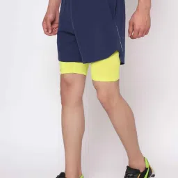 Dida Navy Polyster Regular Fit Solid Shorts image 3