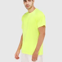 Dida Yellow Polyster Regular Fit Solid T-Shirt image 3