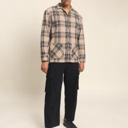 Bene Kleed Beige Checks Shirts image 3
