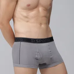 Sporto Grey Cotton Regular fit Solid Trunk (Pack of 2) image 3