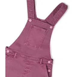 Allen Solly Junior Pink Solid Dungaree image 3