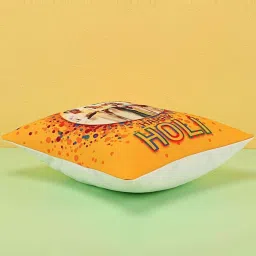 FNP Yellow Canvas Poly Duck Personalised Holi Wishes Cushion image 3