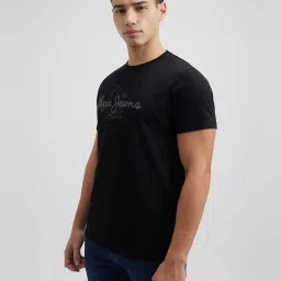 Pepe Jeans Black Cotton Slim Fit Printed T-Shirt image 3