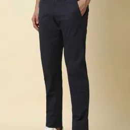 Allen Solly Navy Slim Fit Texture Trousers image 3