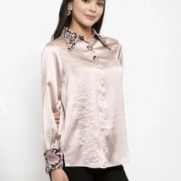 KASSUALLY Beige Relaxed Fit Shirt image 3