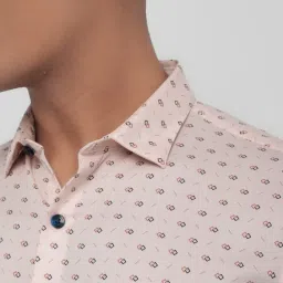 Allen Solly Pink Cotton Slim Fit Printed Shirt image 3
