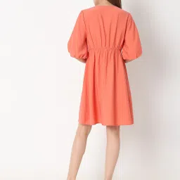 Vero Moda Orange Regular Fit A Line Dress image 3