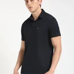 Tommy Hilfiger Navy Cotton Regular Fit Polo T-Shirt image 3