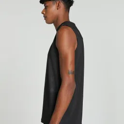 Puma PUMAxONE8 Black Regular Fit Self Pattern Tank Tees image 3
