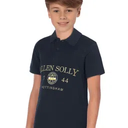 Allen Solly Junior Navy Cotton Printed Polo T-Shirt image 3