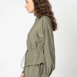 Vero Moda Sage Green Relaxed Fit Bomber Jacket image 3