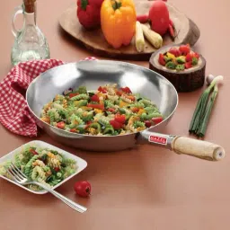 HAZEL Silver & Brown Stainless Steel Gas Compatibile 28.5cm Fryingpan with Handle (1.95L) - Set of 1-picture-16