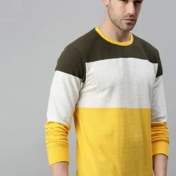 showoffff SHOWOFF Multi Cotton Slim Fit Colorblock Sweatshirt image 3