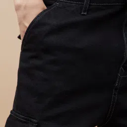 Bossini Black Regular Fit Cargo Jeans image 3