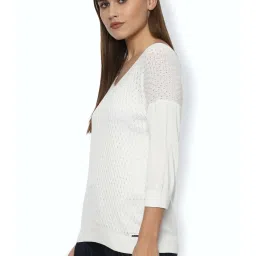 Van Heusen White Self Design Sweater image 3