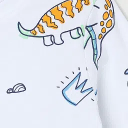 Juniors by Lifestyle White Cotton Printed Full Sleeves T-Shirt image 3