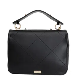 Kazo Black Synthetic Rivets Satchel Handbag image 3