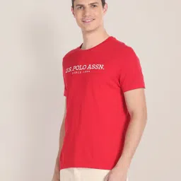 U.S. Polo Assn. Red Regular Fit Cotton Crew T-Shirt image 3