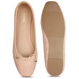 Bata Women's Quilted Pink Flat Ballets image 3
