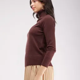 Fablestreet Brown Relaxed Fit Sweater image 3