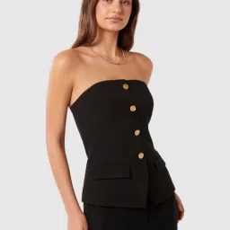 Forever New Black Solid Sleeveless Top image 3