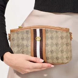 Styli Khaki Printed Sling Handbag image 3