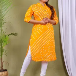 PARTH SY FASHION Women Yellow Blended A-Line Kurtas image 4