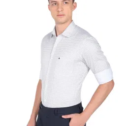 Arrow White Cotton Slim Fit Printed Shirt image 3