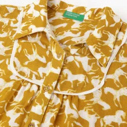 United Colors of Benetton Kids Yellow & White Printed Full Sleeves Top image 3