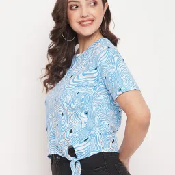 MADAME Aqua Printed Crop Top image 3