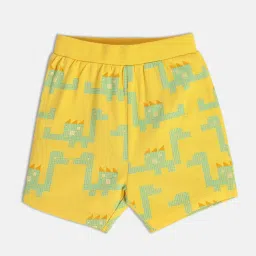MINIKLUB Kids Red & Yellow Printed Shorts (Pack Of 2) image 3