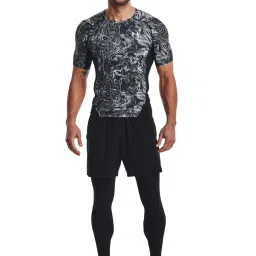 Under Armour Grey Muscle Fit Printed Sports T-Shirt image 3
