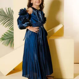 Peppermint Kids Teal Blue Polyester Flared Fit 1 Gown image 3