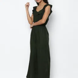 Allen Solly Olive Green Sleeveless Jumpsuit image 3